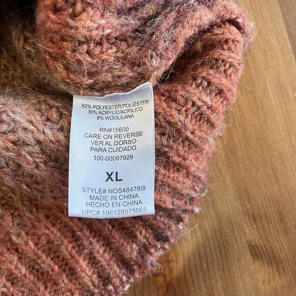 Rewind Women's Sweater Size XL Ombre Brown Tones Oversized Balloon Sleeves Boho - Picture 9 of 12